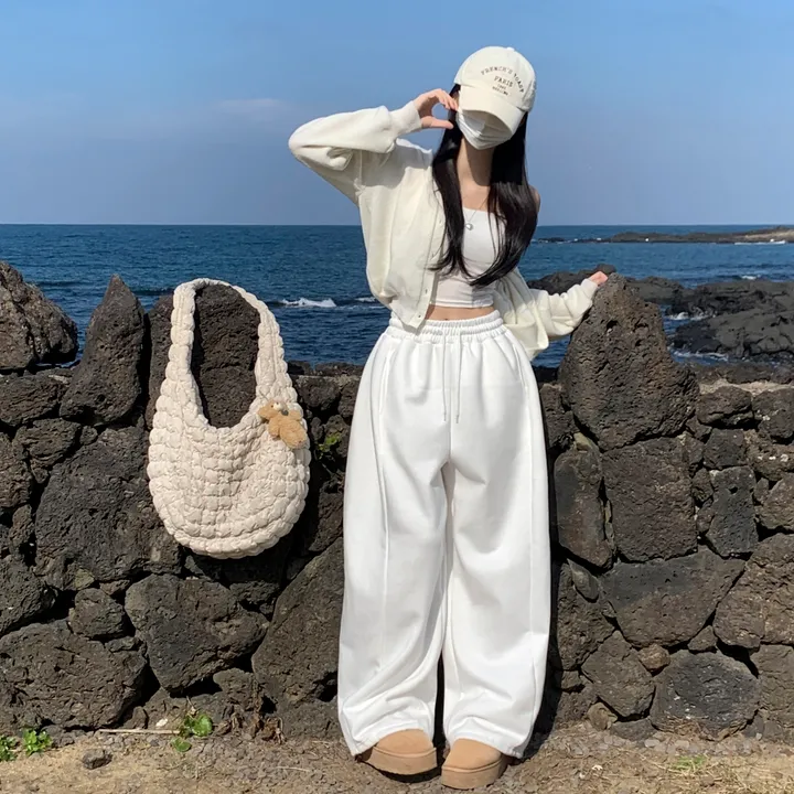 봄버전 추가🌸[made/숏&롱] #자스민벨 시그널 벌룬 밴딩 절개 롱와이드 하이웨스트 투웨이 스트링 트레이닝 조거팬츠 키작녀 키큰녀 빅사이즈 봄 사계절 팬츠 상세 이미지 12