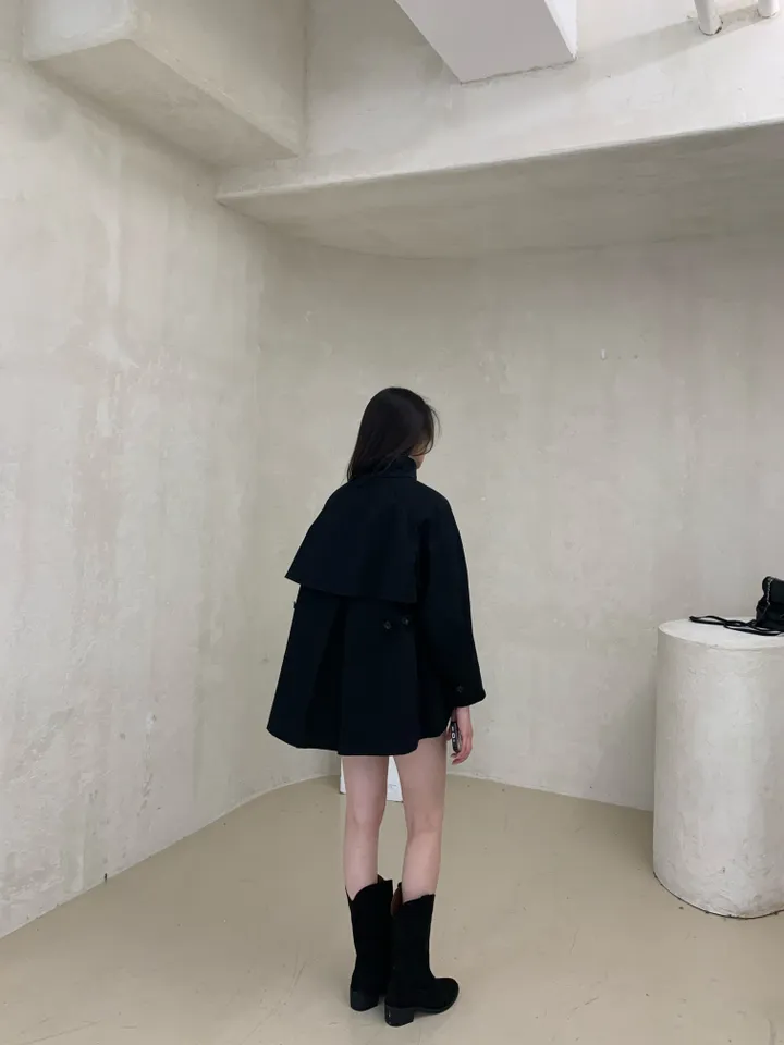 케이프 하프 트렌치코트 야상 자켓 상세 이미지 11