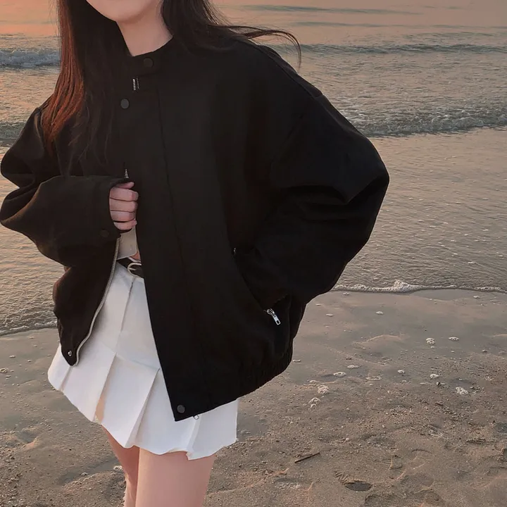 [오버핏!🖤/주문폭주✨]모던 바이커 스웨이드 아방 블루종 오버핏 자켓 상세 이미지 18