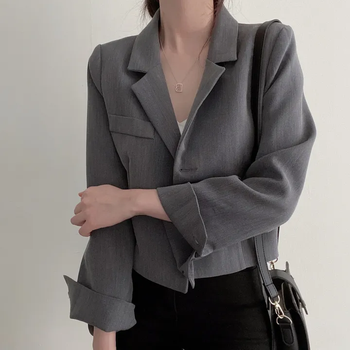 봄자켓🌷(백화점퀄) 어텀 메이비 소매트임 숏 자켓 상세 이미지 21