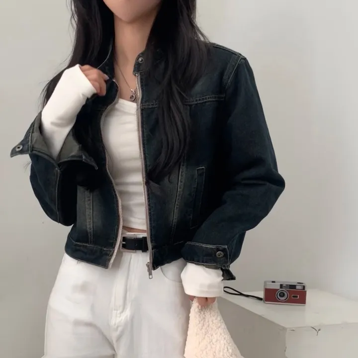 Made [누적1만장🤍/핏보장] 툭입어도 실패없는, 워싱 크롭 데님자켓,집업 - 3color 상세 이미지 6