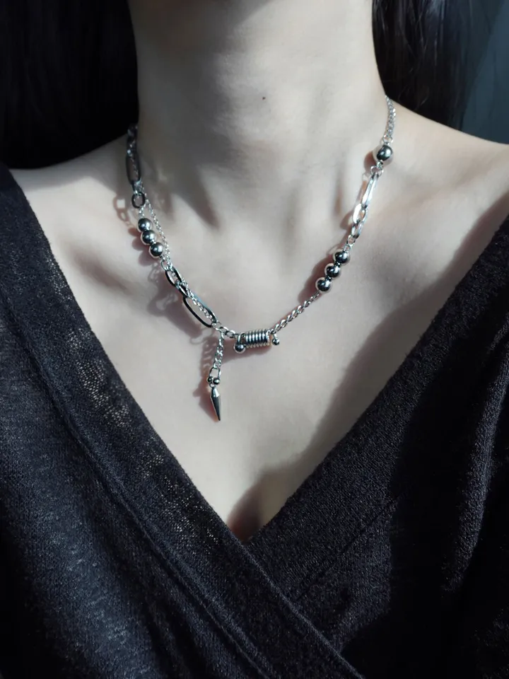 [써지컬] pierce drop necklace | 피어싱 볼 드롭 목걸이 상세 이미지 11