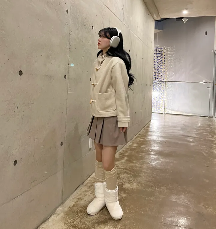 (하프버전출시)후드 떡볶이 숏 코트 자켓 누빔안감 상세 이미지 9