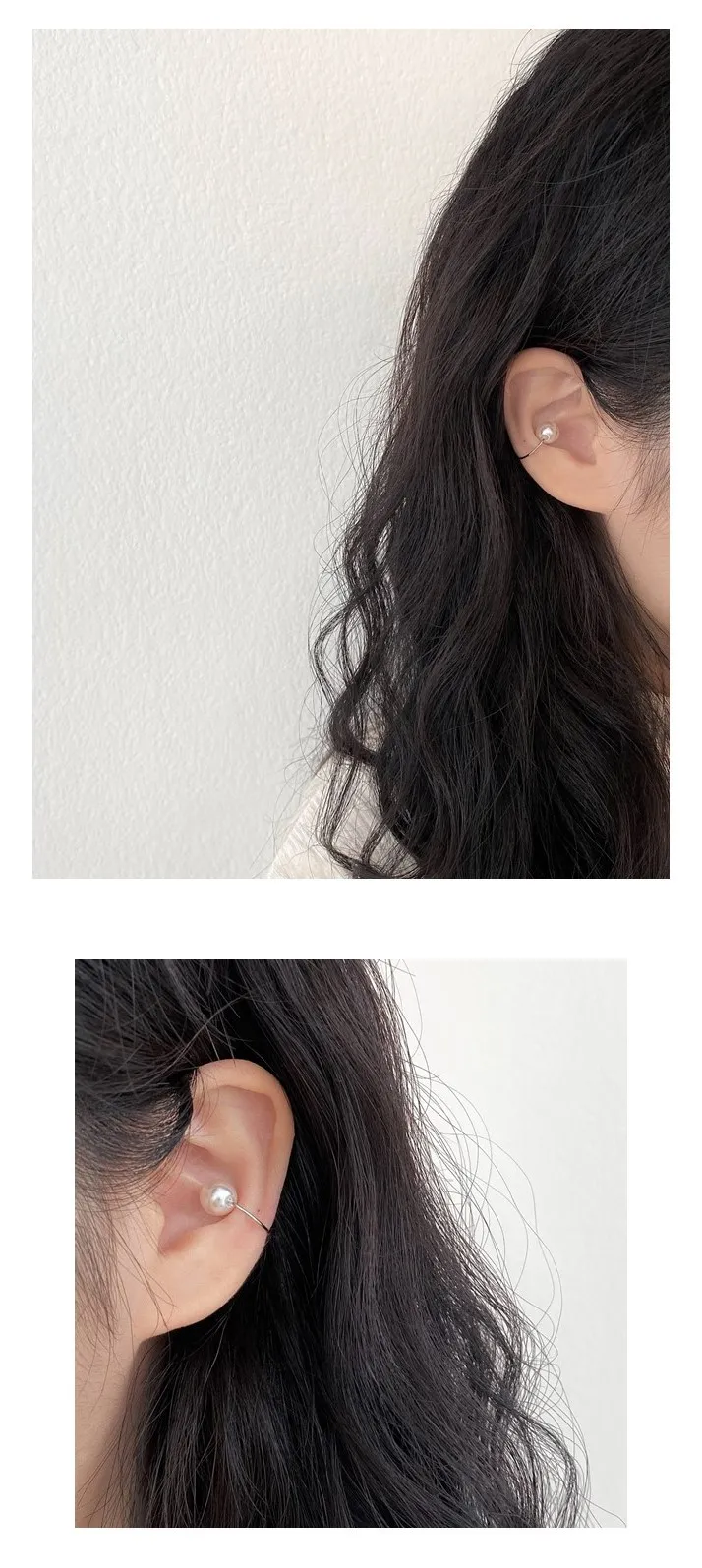 [당일발송][이어커프] two-way earcuff /투웨이 진주 심플 볼드 실버 골드 링 귀찌 이너컨츠 서브 귀걸이 상세 이미지 7