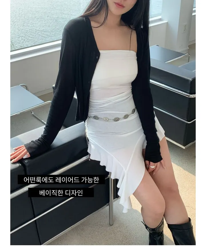 ❤‍🔥텐셀 가디건 세미크롭 여리핏 봄 여름 간절기 살안타템 상세 이미지 9