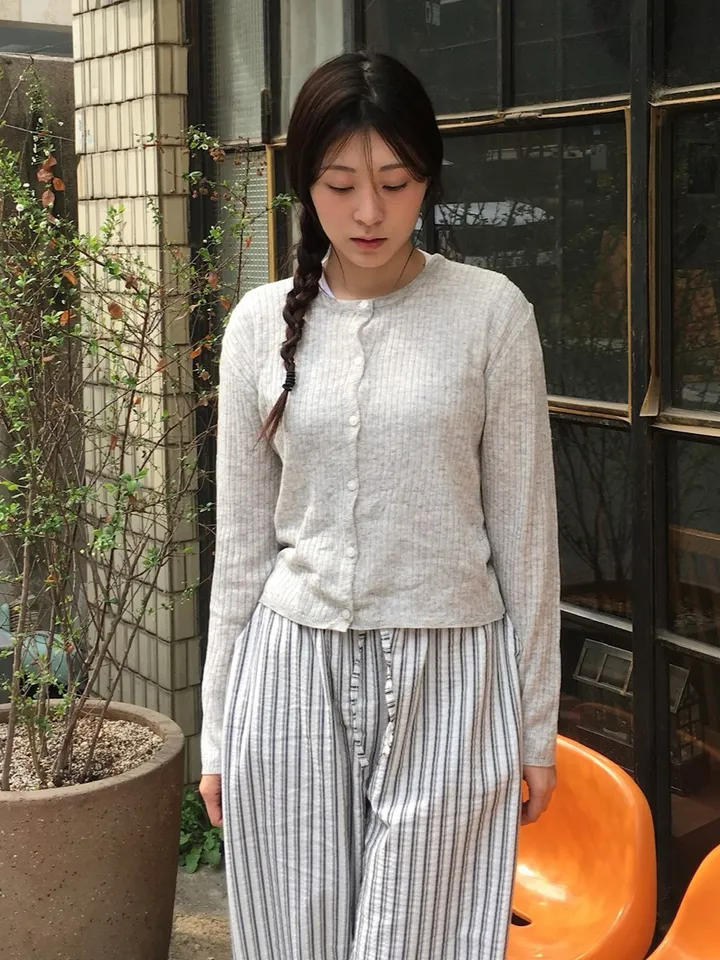 *주문폭주 순차발송* 가성비 빈티지 사계절 린넨 라운드 데일리 가디건 니트 (6color) 상세 이미지 31