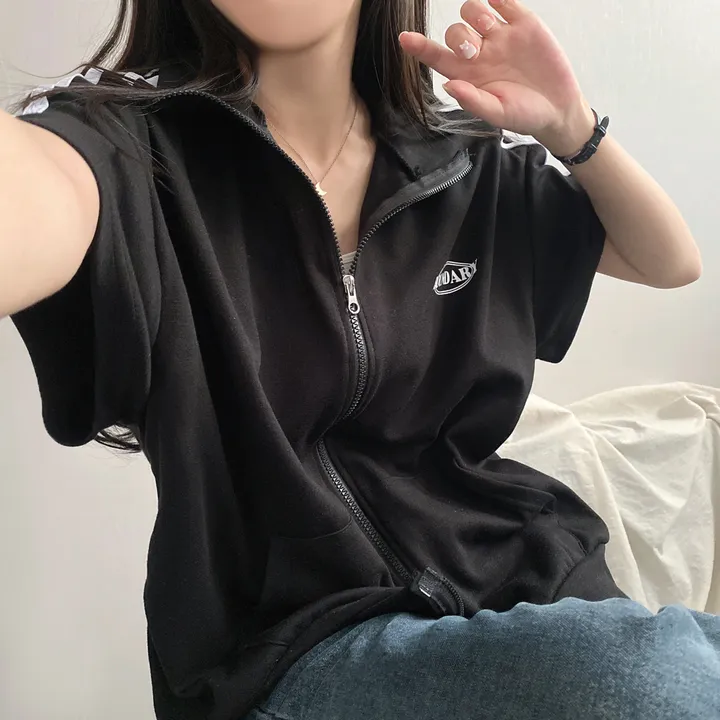봄여름*[편안한/넉넉핏!] 져지 스포티 바운더리 오버핏 아노락 반팔 투웨이 집업 3color 상세 이미지 17