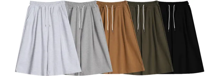 7부 투턱 버뮤다팬츠 와이드 트레이닝 통 바지 빅사이즈 5color 벌룬 반바지 상세 이미지 2