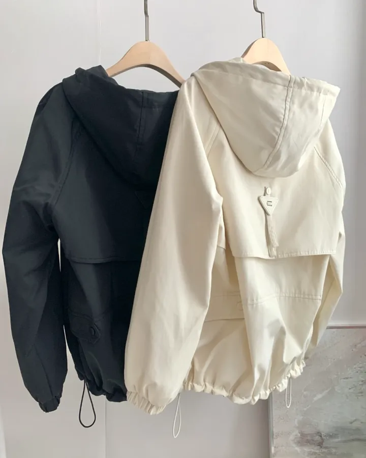 *숏or롱* [MADE🧵] *당일배송* 블라썸 스트링 후드 야상 점퍼 (5color) 간절기 봄자켓 봄야상 봄트렌치 하프트렌치 크롭야상 바람막이 상세 이미지 34