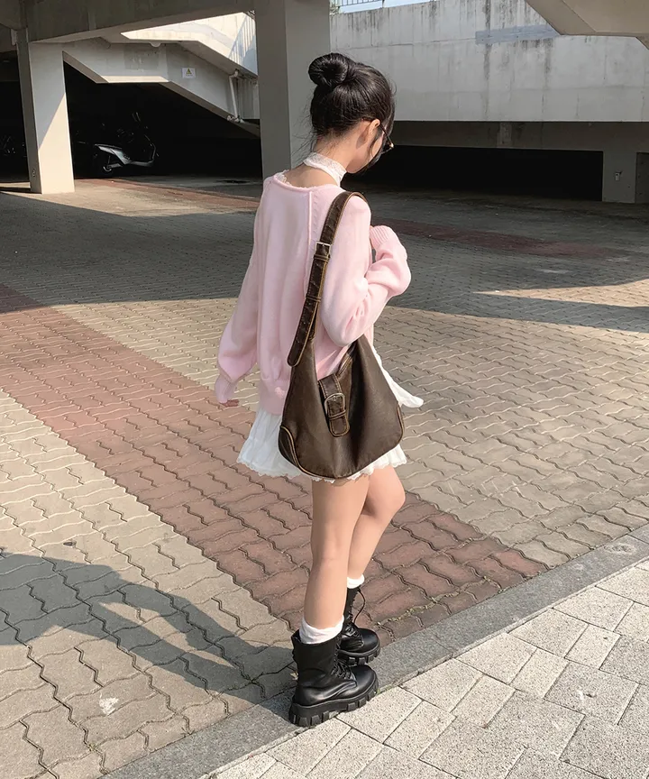 [데일리🫧벚꽃룩] 부코 펜던트 브이넥 니트 가디건 봄 가을 / 벚꽃룩 개강룩 데이트룩 여름가디건 여름니트 클래식블랑 상세 이미지 27