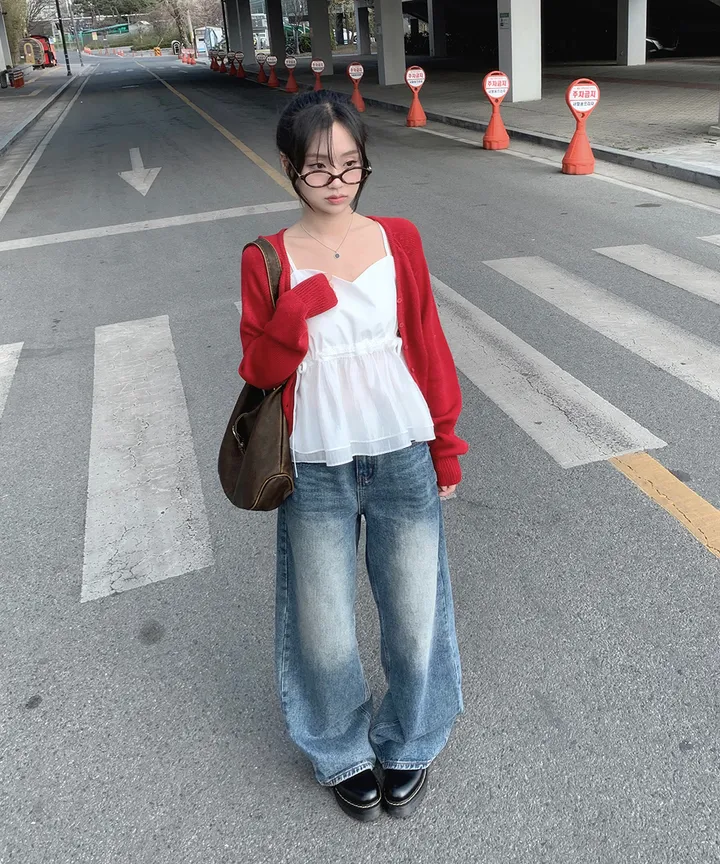 [데일리🫧벚꽃룩] 부코 펜던트 브이넥 니트 가디건 봄 가을 / 벚꽃룩 개강룩 데이트룩 여름가디건 여름니트 클래식블랑 상세 이미지 6