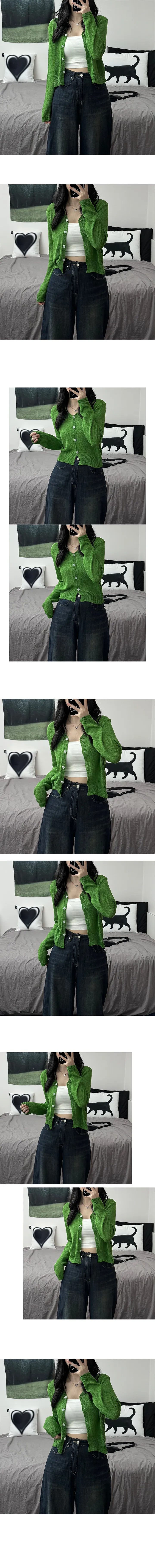 [살탐방지/가을가디건] Bibi crop long-sleeved knit cardigan 비비 크롭 긴팔 니트 가디건 상세 이미지 6