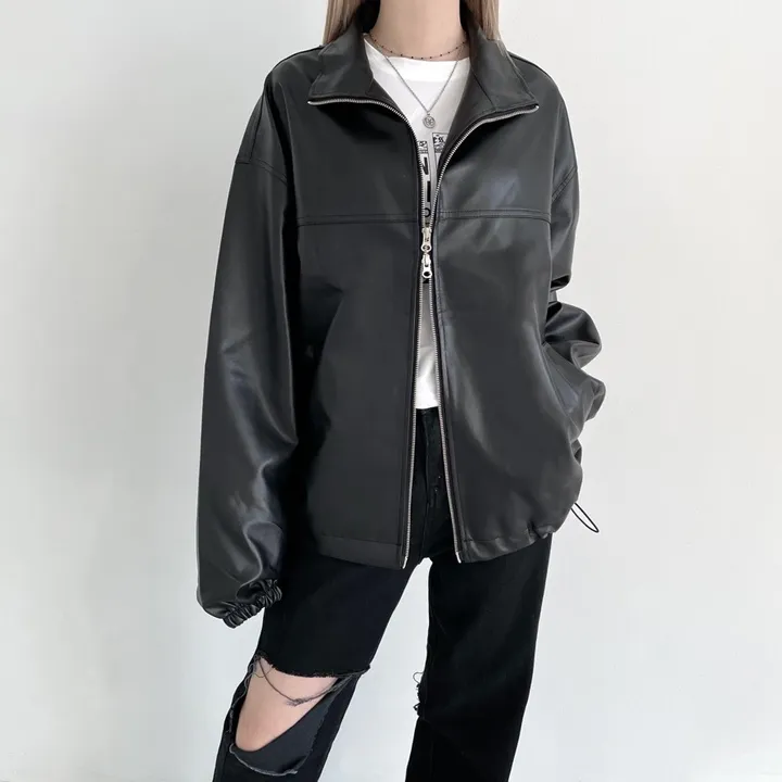 balloon leather jacket! 2col 상세 이미지 13