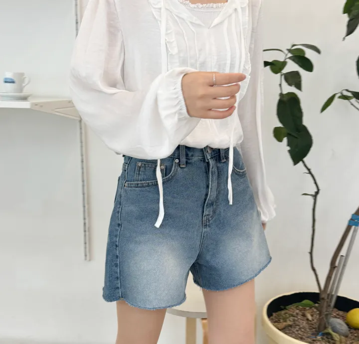 [주문폭주/인기재진행] 싸이클 컷팅 숏 데님 팬츠 상세 이미지 6