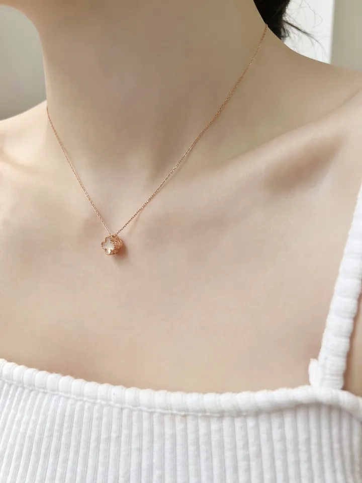 [에이블리 단독][14K GOLD] 네잎클로버 양면 목걸이 펜던트 상세 이미지 8