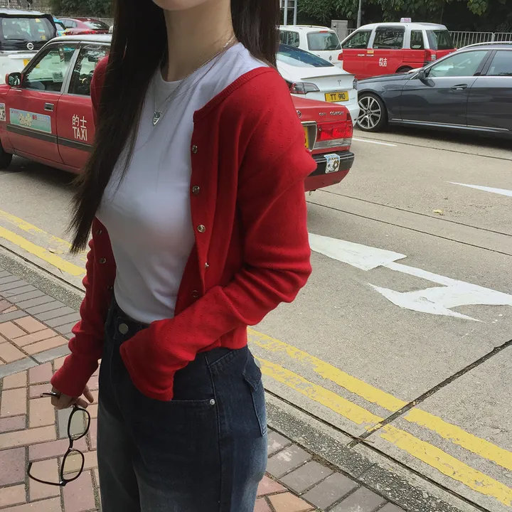 [✨주문폭주✨] 자체제작 크치made 애플 펀칭 아일렛 긴팔 가디건 - cd 상세 이미지 31