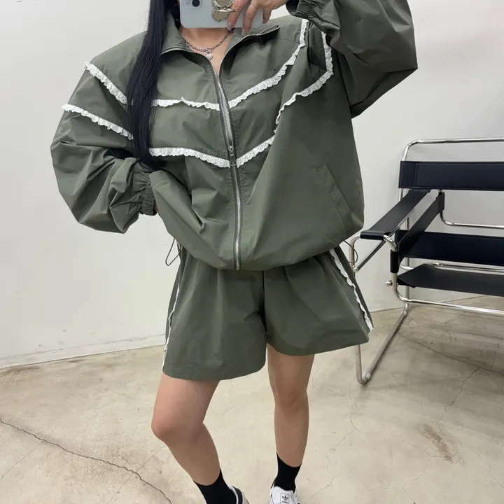 세트할인 / 레이스 오버핏 점퍼 아노락세트 4col 상세 이미지 22