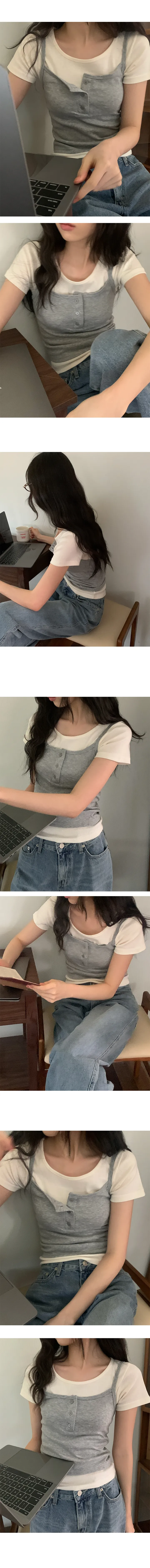 [일부컬러당일] 커비 데일리 슬림핏 라운드 기본 반팔 티셔츠 상세 이미지 6
