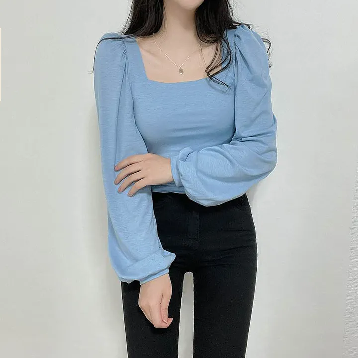 [속옷비침X!묶음할인]여리글램 퍼프 모어 스퀘어 반크롭 긴팔T 4col 상세 이미지 19