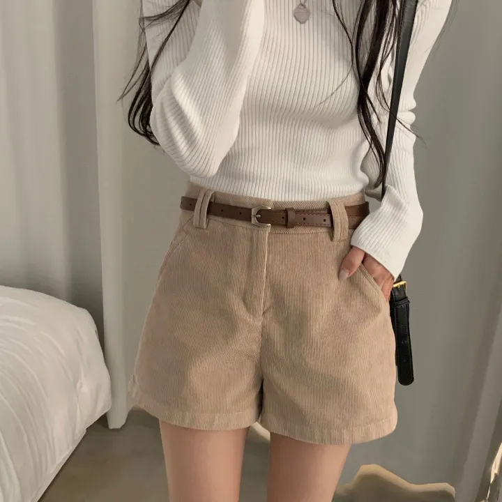 [벨트SET/말라핏!] 스윗 골덴 코듀로이 반바지 숏팬츠 - 3color 상세 이미지 7