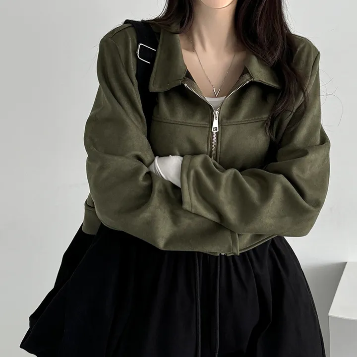 [핵이쁨🤎 *어깨패드O,절개라인* 스웨이드자켓 세무자켓 봄신상] 토너절개카라스웨이드자켓 상세 이미지 11