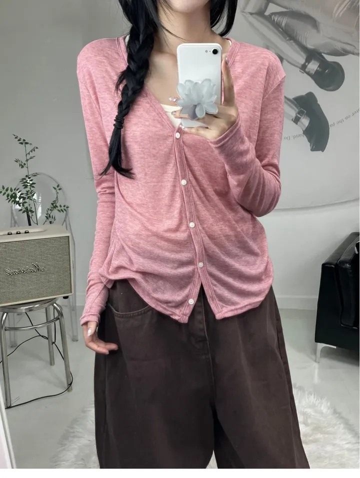 [핏 보장/ 간절기템] 샤인 시스루 가디건 (6color) 상세 이미지 15