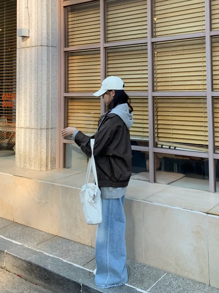 <미리 봄🌸/찐오버핏> 데이 오버핏 카라 블루종 레더자켓 - 2color 상세 이미지 20