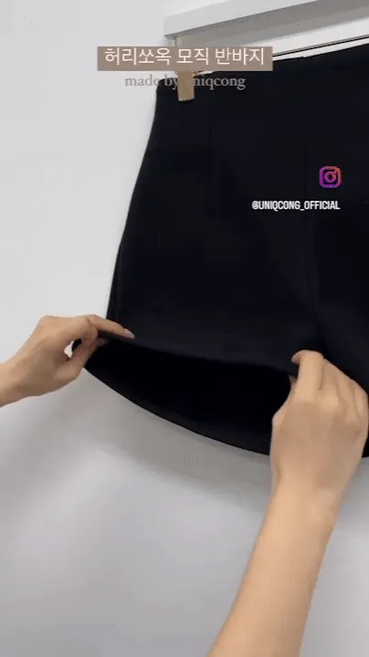 [자체제작❄/허리쏘옥/겨울ver/속바지O] 맞춤핏 엉밑살X 하이웨스트 도톰따뜻 스판 모직 반바지 숏팬츠 핫팬츠 겨울 반바지 댄스 공연 의상 크리스마스 연말룩 상세 이미지 28