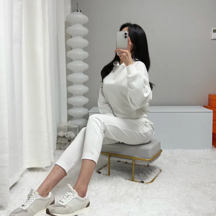 *당일발송, 얇아요* 로로 백버튼 후드티 슬림팬츠 세트 상세 이미지 4