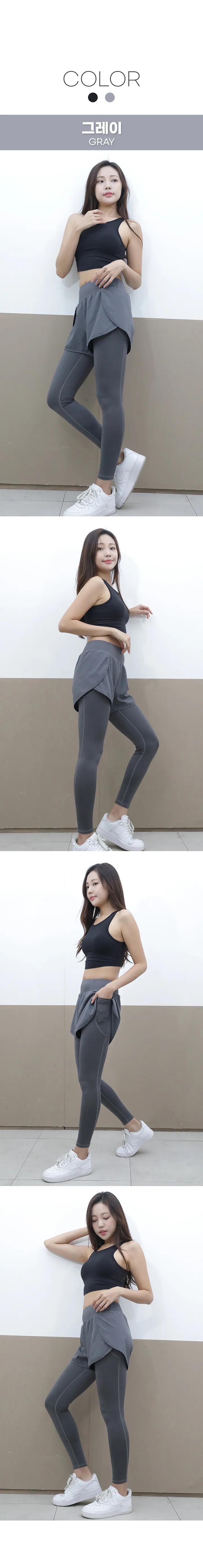 올레브 반바지 9부 레깅스 일체형 밴딩형 요가 필라테스 상세 이미지 6