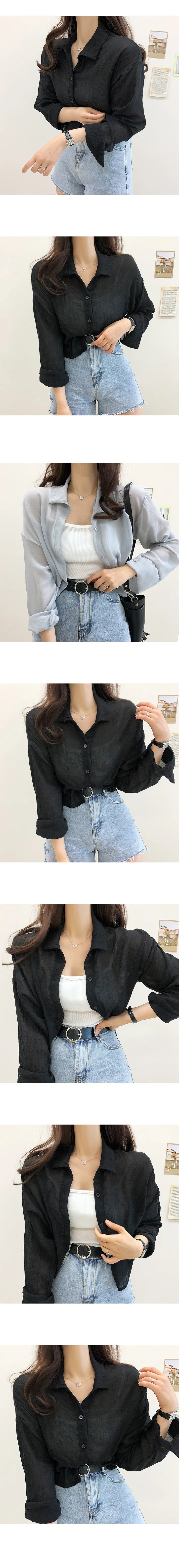 [여름필수/주문폭주] 썸머 크롭 시스루 셔츠 4color 상세 이미지 4