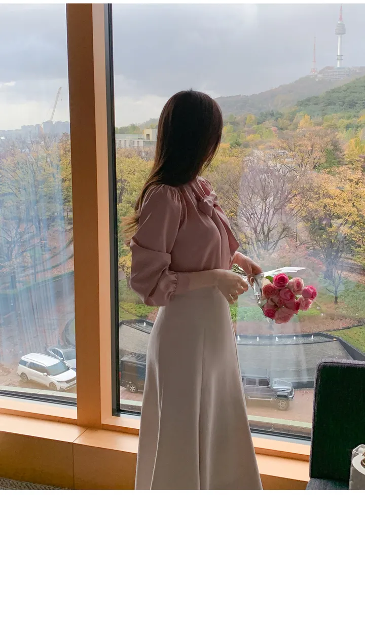 여름하객룩🖤[La belle rose]샬리 타이 블라우스 상세 이미지 72