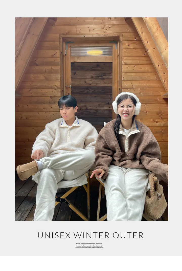 [UNISEX] 뽀글이 양털 아노락 맨투맨 (5col) 상세 이미지 2