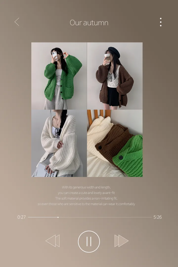 [핏존예/보호본능/가을겨울무드] 레고 오버핏 벌룬 하찌 니트 가디건 (3color) 상세 이미지 13