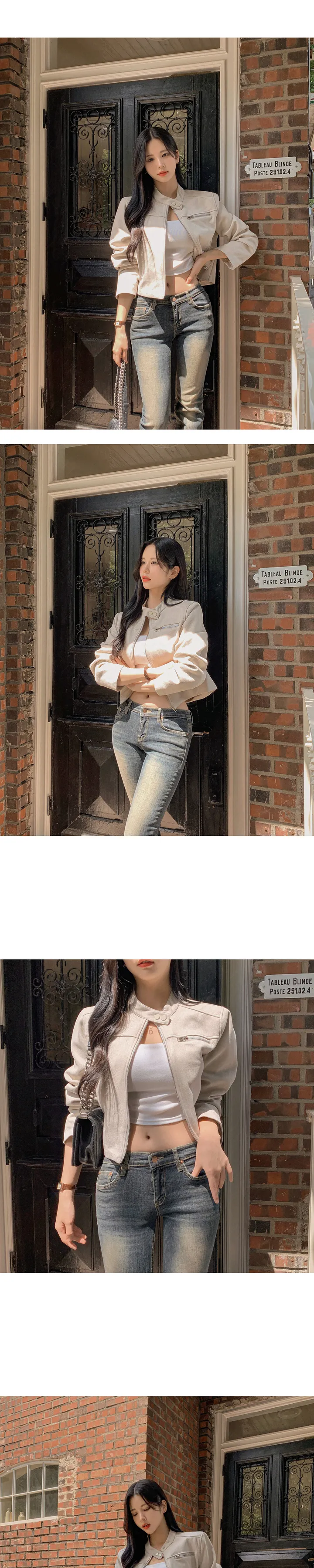 [가성비갑/강력추천🤎] 웬디스 노카라 스탠다드 포켓 반 하이넥 스웨이드 세미크롭 긴팔 점퍼 자켓 상세 이미지 23