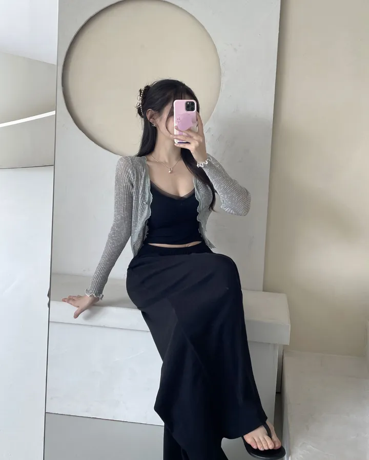 퍼티 썸머 시스루 레이스 크롭 볼레로 가디건 상세 이미지 17