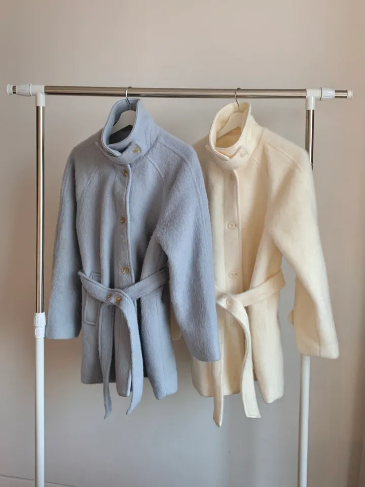 [ 인스타폭주/ wool 60% ] 헤이즐 하이넥 하프 울 누빔 코트 상세 이미지 46