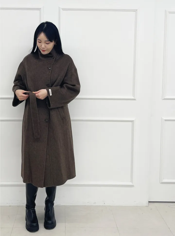 자체제작 원단부터 다른 엣지넥 양모 핸드메이드코트 빅사이즈 연말룩 하객룩 110까지 상세 이미지 19