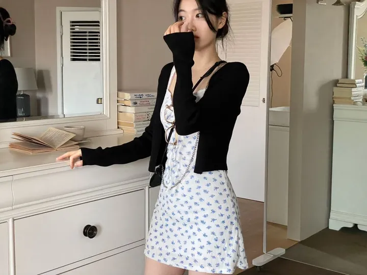 6color 웨인 여리핏 슬림 골지 브이넥 크롭 니트 가디건 6color 상세 이미지 64
