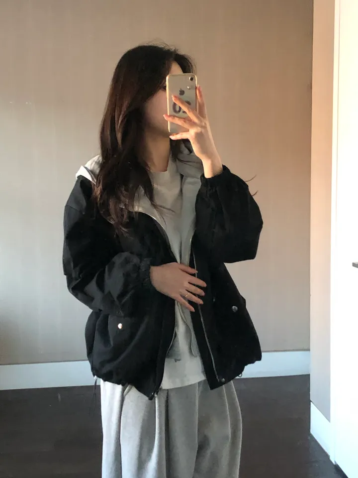 [최저가보장/후드탈부착!] 루즈핏 후드 레이어드 야상 점퍼 누빔 안감있음 -2colo 상세 이미지 30