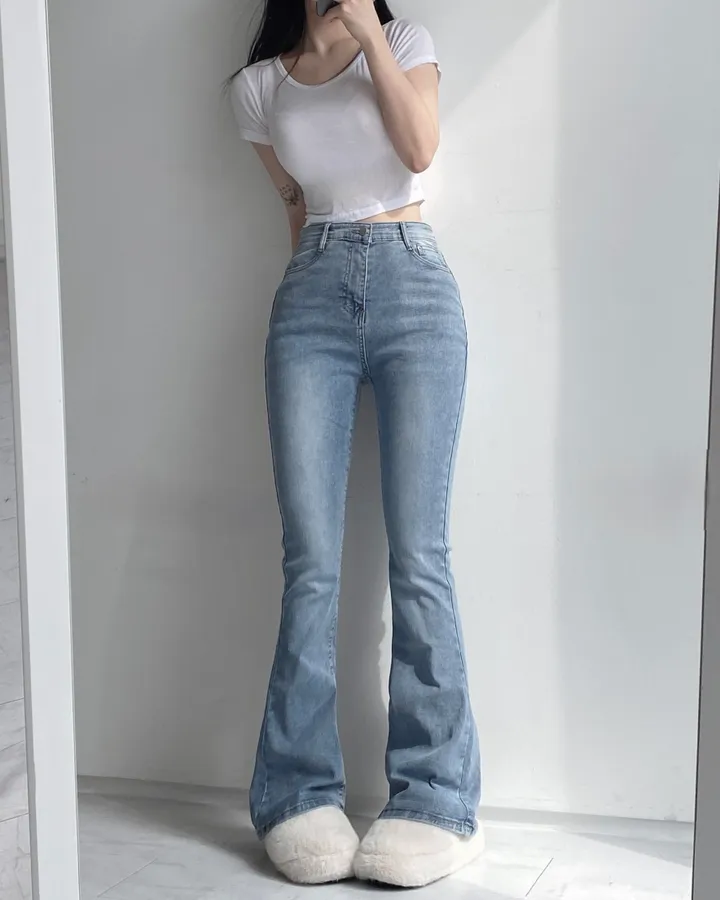 [인생팬츠/기장선택/~2XL] 빈티지 워싱 스판 하이웨스트 부츠컷 데님 롱 팬츠 - 6color 상세 이미지 56