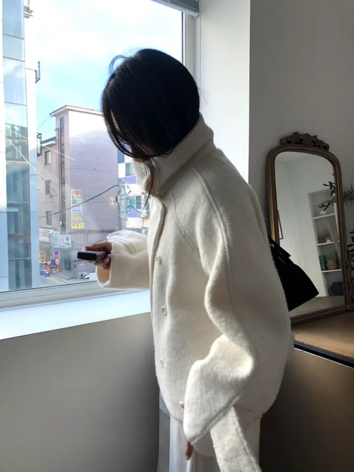 *아이당일*하이넥 더블 숏코트(2color) 상세 이미지 37