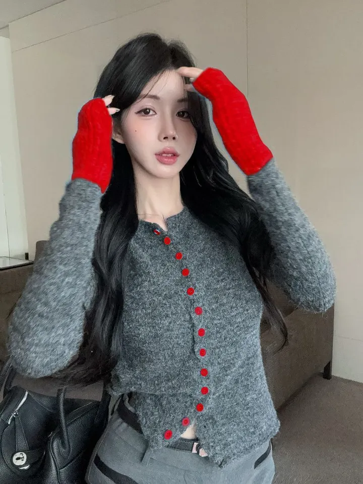 ❣️스타일업❣️ 투톤 가디건 배색 기본 이너 간절기 아우터 봄 가을 가디건 상세 이미지 12