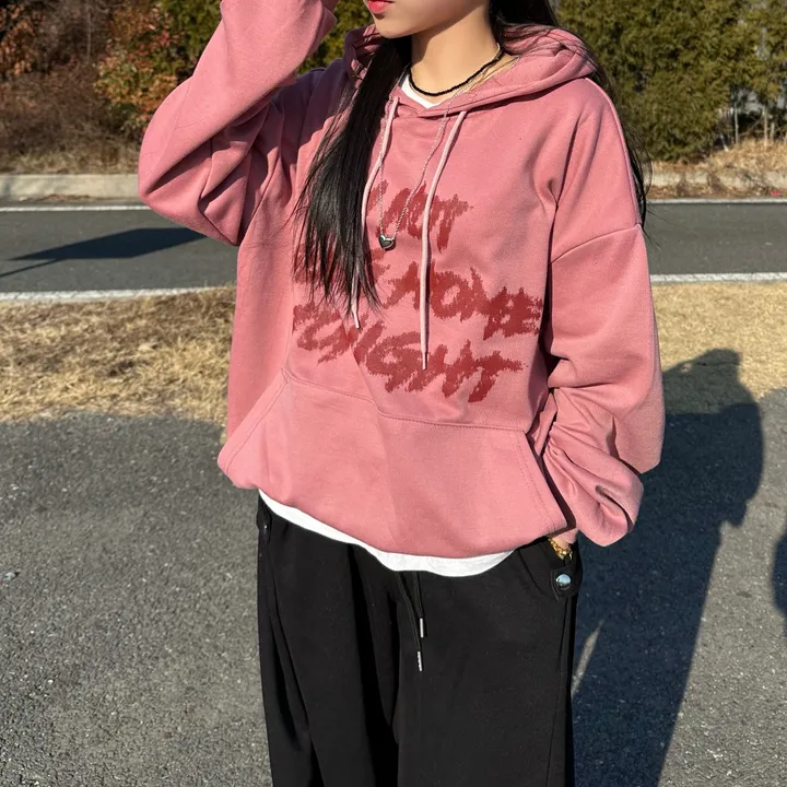 맨투맨 & 후드티 남녀공용 커플티 힙무드 스트릿 가을 겨울 봄 커플룩 시밀러룩 커플 코디 꾸안꾸 데이트룩 오버핏 루즈핏 아방핏 빅사이즈 남자 사이드스냅 벌룬 와이드 팬츠 상세 이미지 34