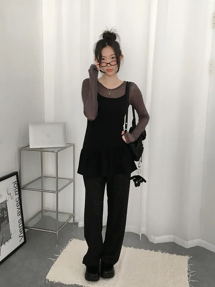 (3일)최저가❣️[레이어드잇템🖤갓성비!/국내제작! 프릴 캉캉 레이어드나시 롱 이너나시 발레코어]  큐트프릴레이어드롱나시 상세 이미지 24