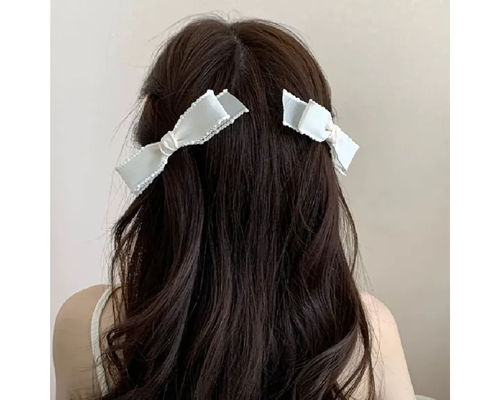 🔥주문폭주🚀당일🚀발레코어 리본 머리핀 아이돌 하이틴 리본핀 옆머리헤어핀 2p 상세 이미지 16