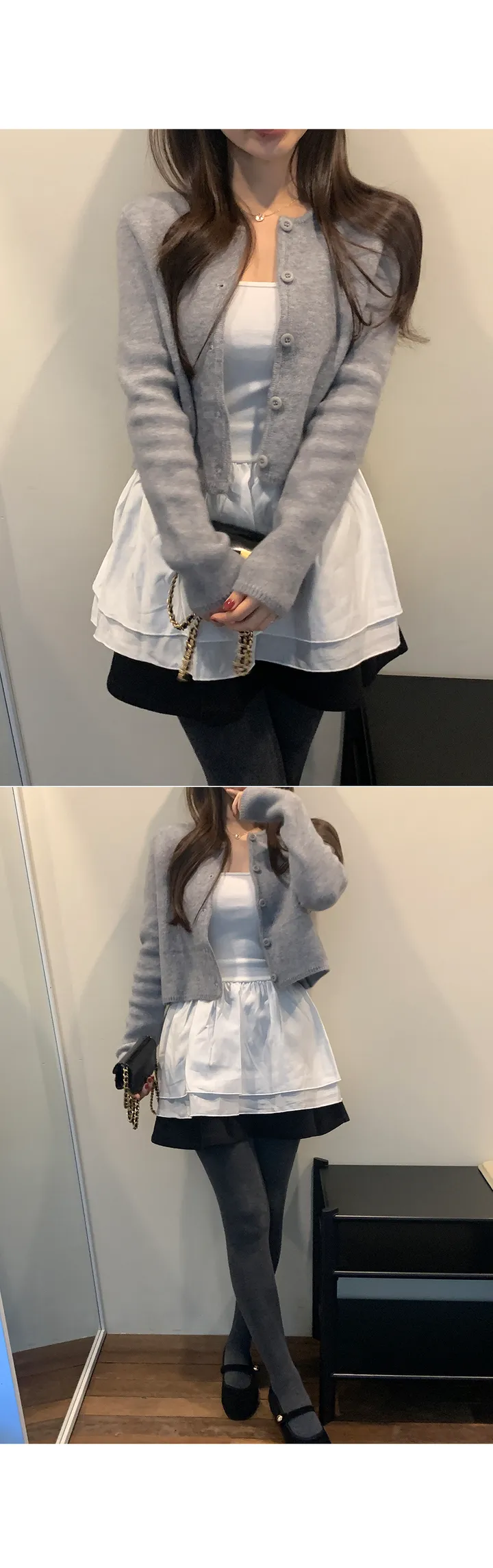 [주문폭주/사계절용] 플레어 레이어드 끈 나시 상세 이미지 18