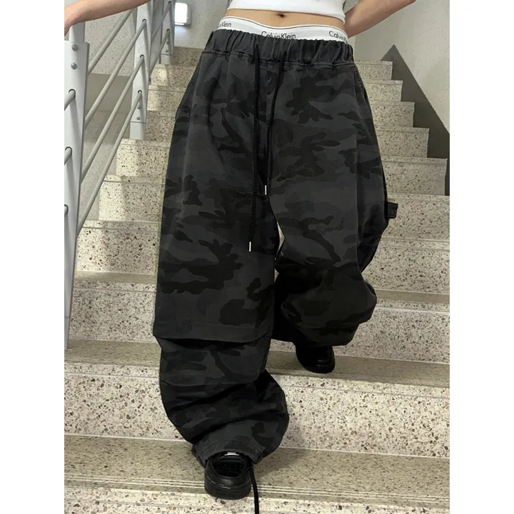 [UNISEX/소장추천!]밀리터리 카모 카펜더 스트랩 포인트 핀턱 와이드 벌룬 팬츠(2color/3-5일 여유주문) 상세 이미지 11