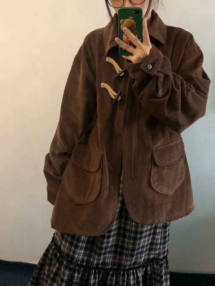 [UNISEX/남녀공용] 골덴 코듀로이 루즈핏 카라 떡볶이 코트 자켓 (3color) 상세 이미지 10