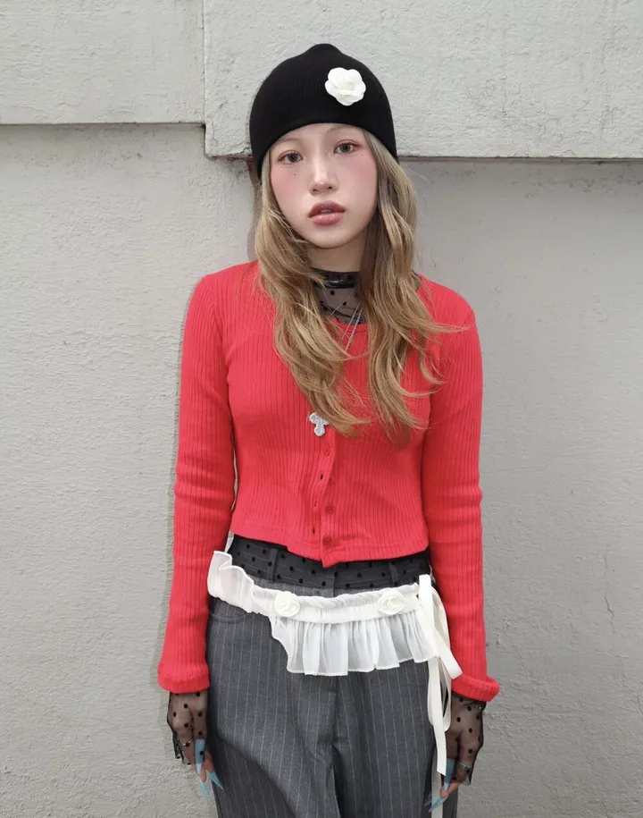 🖤 FLOWER B&W BEANIE 플라워 비니 (2 colors) 상세 이미지 17